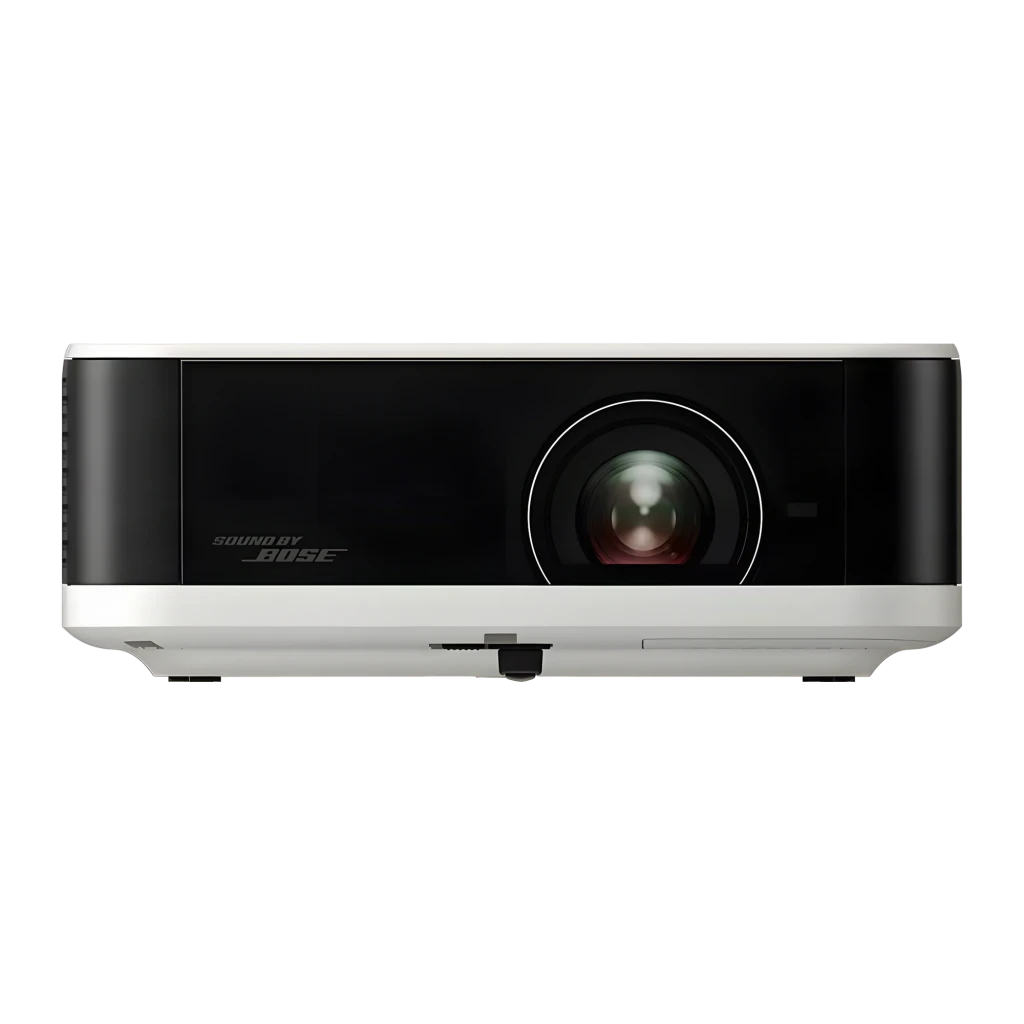Epson V11HB72040 1080p 3LCD preto e branco, vista frontal: lente central, logo Bose e corpo bicolor - Item2