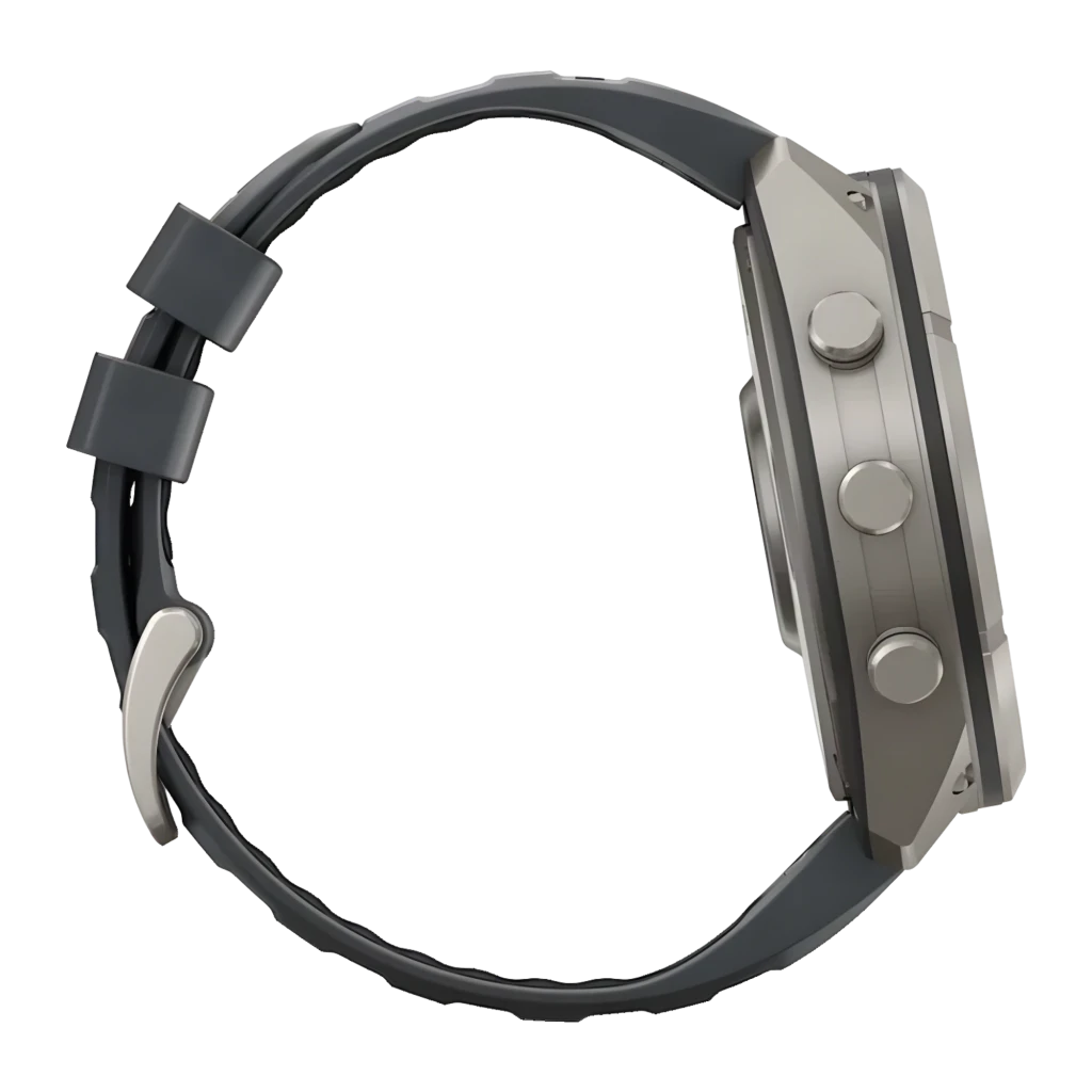 Garmin Fenix 9 Pro 51mm 64GB gris, vista frontal en ángulo: pantalla AMOLED con métricas deportivas, caja titanio y correa - Ítem6
