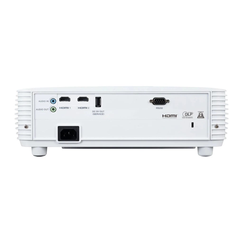 Acer Projecteur H6542 1080p 4000lm Blanc, vue avant latérale: objectif noir, grilles de ventilation et boutons supérieurs - Ítem1