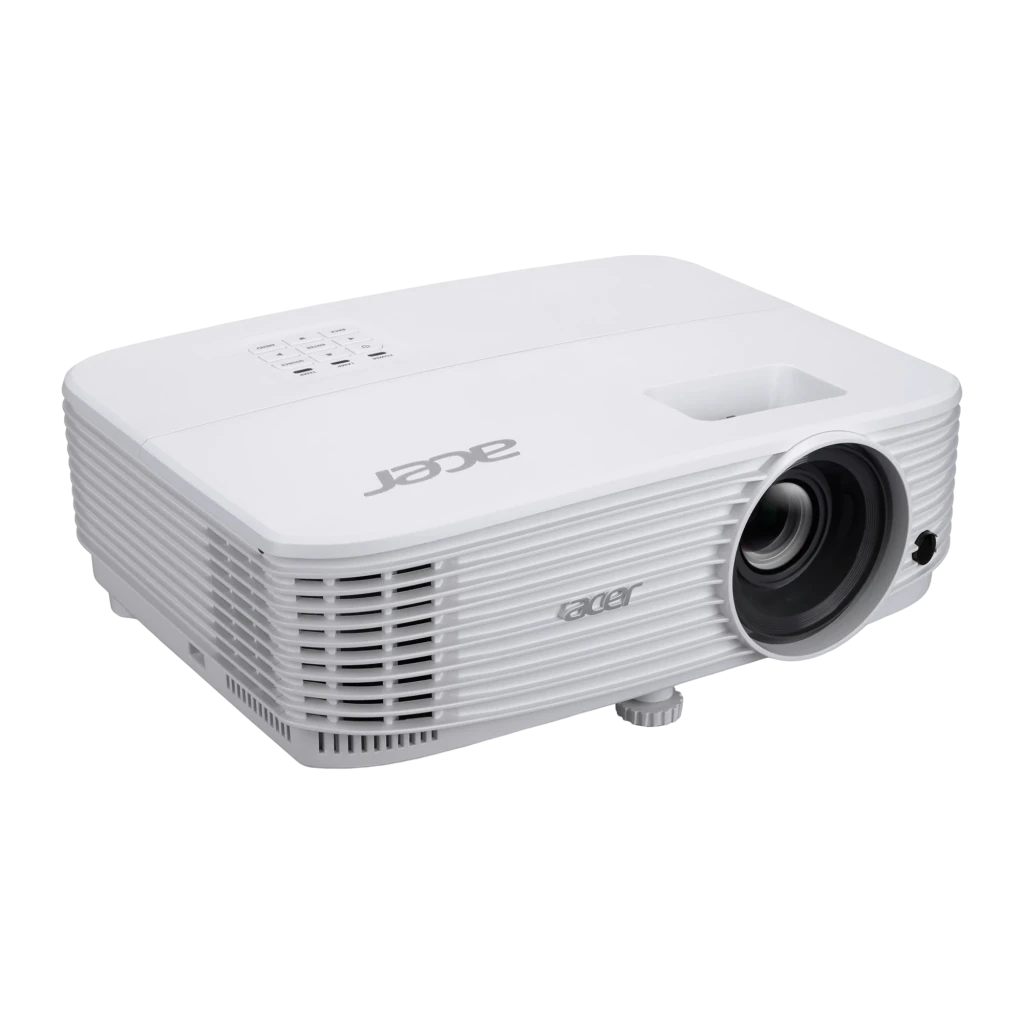 Acer Projecteur H6542 1080p 4000lm Blanc, vue avant latérale: objectif noir, grilles de ventilation et boutons supérieurs - Ítem2