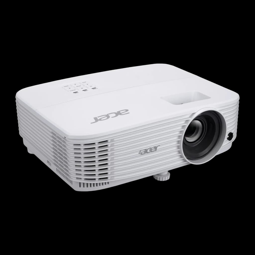 Acer Projecteur H6542 1080p 4000lm Blanc, vue angulaire supérieure: corps complet avec objectif, couvercle zoom et panneau