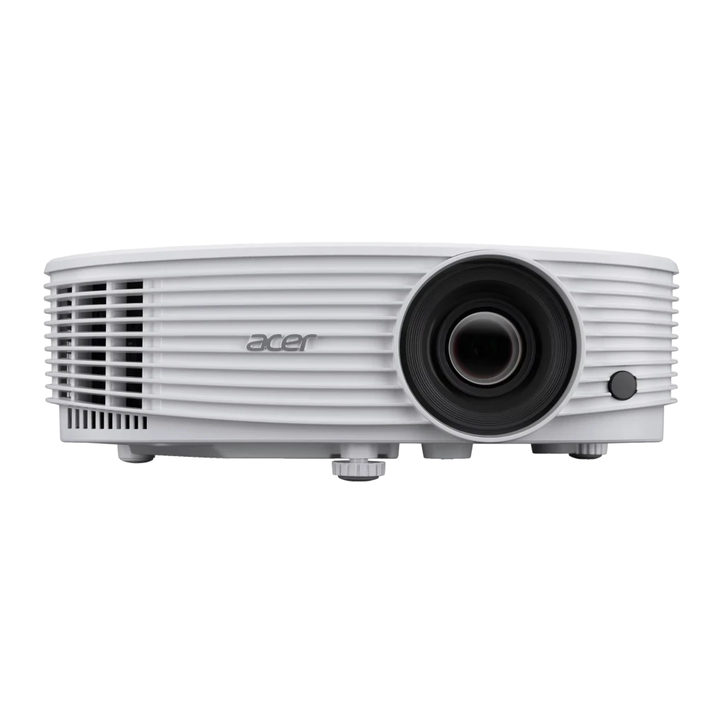 Acer Projecteur H6542 1080p 4000lm Blanc, vue avant latérale: objectif noir, grilles de ventilation et boutons supérieurs - Ítem3