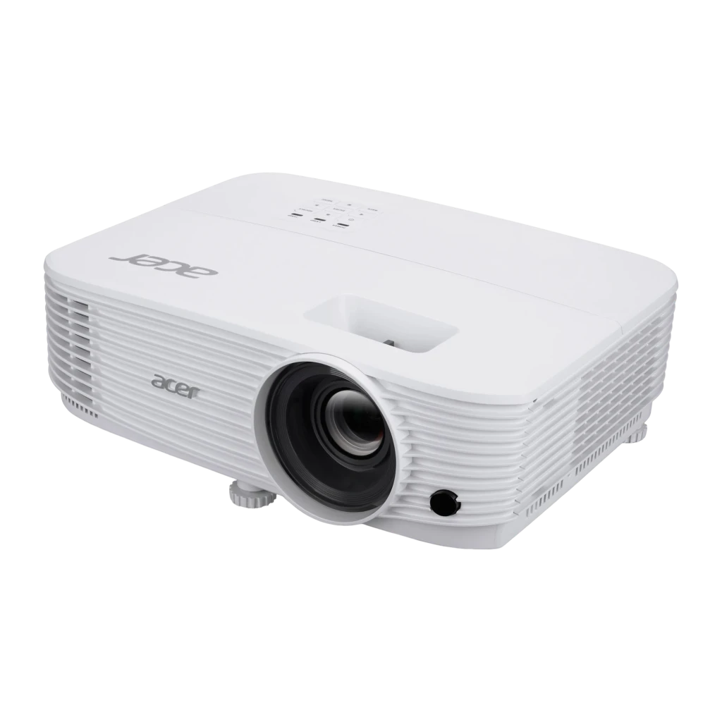 Acer Projecteur H6542 1080p 4000lm Blanc, vue avant latérale: objectif noir, grilles de ventilation et boutons supérieurs - Ítem4