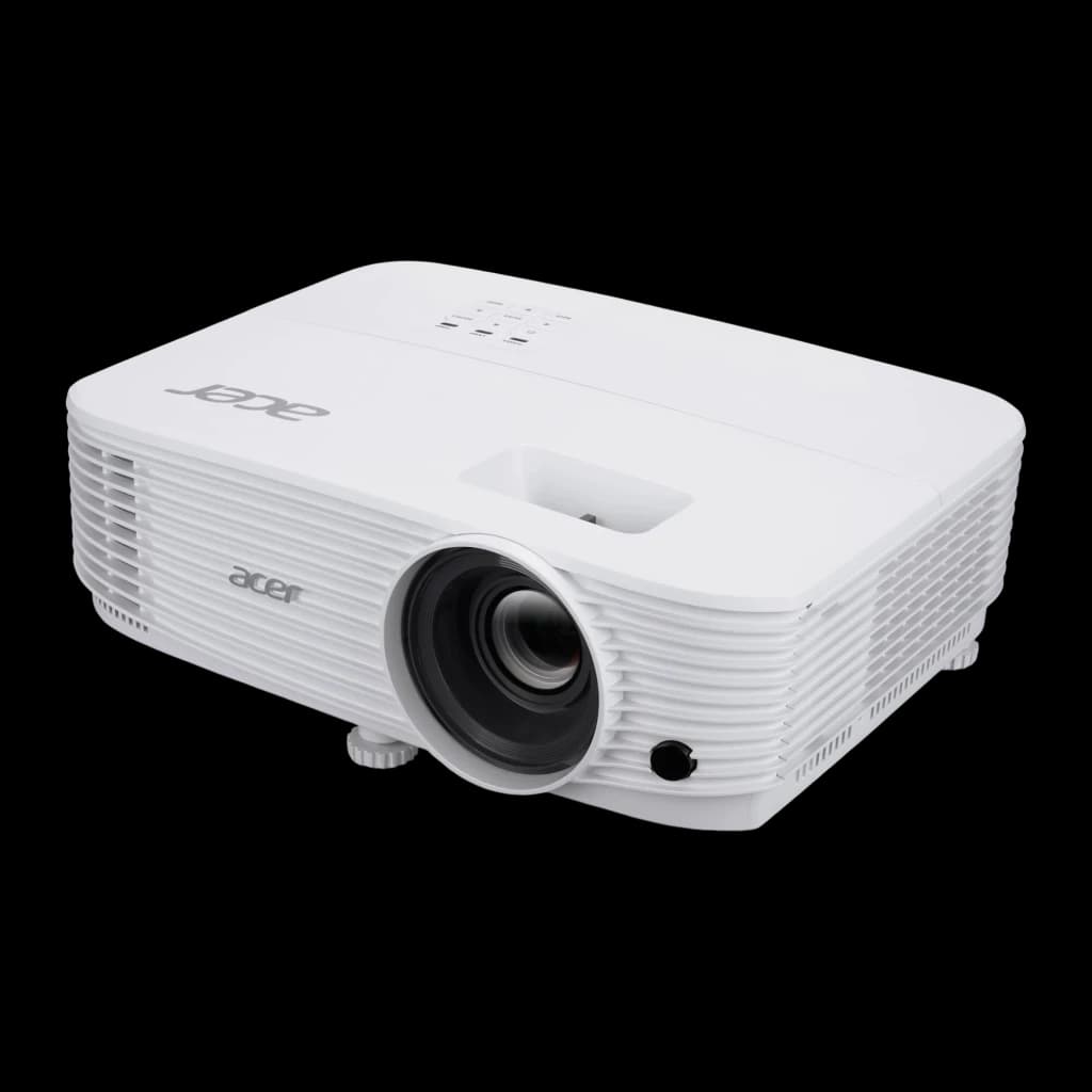 Acer Projecteur H6542 1080p 4000lm Blanc, vue avant en angle: objectif, grilles de ventilation et panneau de commande