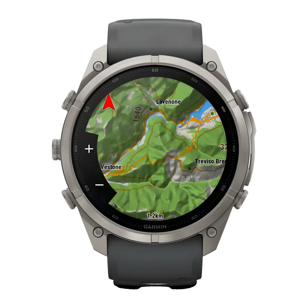 Garmin fenix 9 Pro 51mm 64GB gris, frontal: pantalla AMOLED con datos de stamina, BPM y zona de entrenamiento - Ítem4