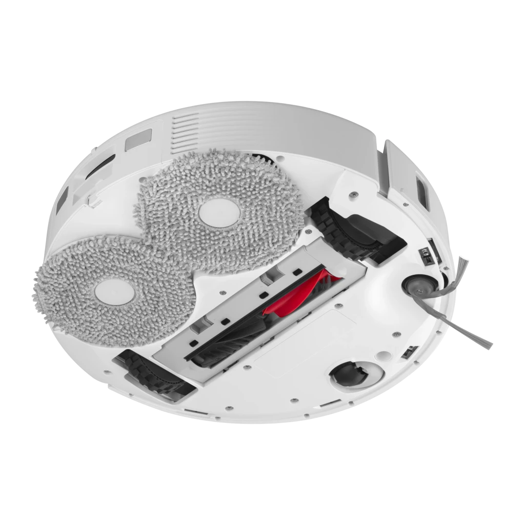 Roborock Robot aspirador Qrevo C Blanco, vista frontal derecha: robot en base de autovaciado, sensor láser y mopa visibles - Ítem10