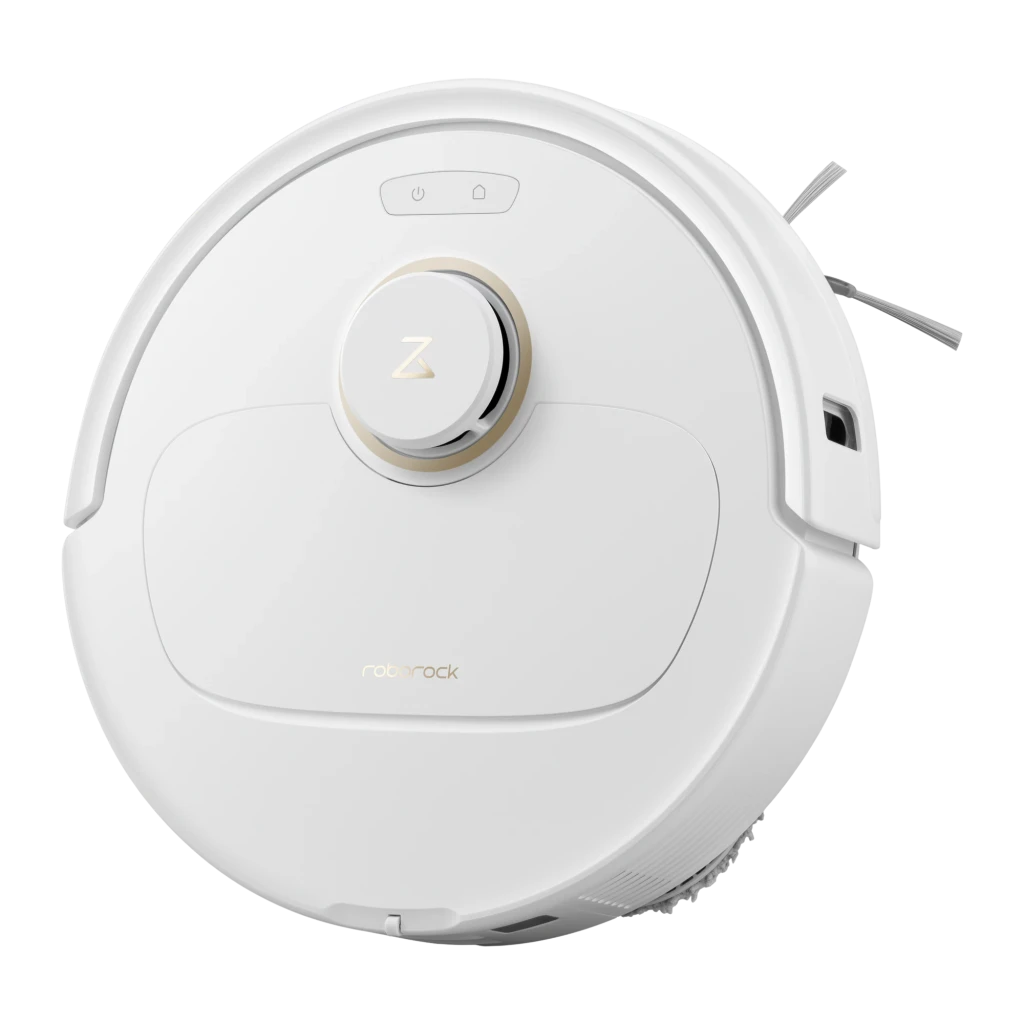 Roborock Robot aspirador Qrevo C Blanco, vista frontal derecha: robot en base de autovaciado, sensor láser y mopa visibles - Ítem4