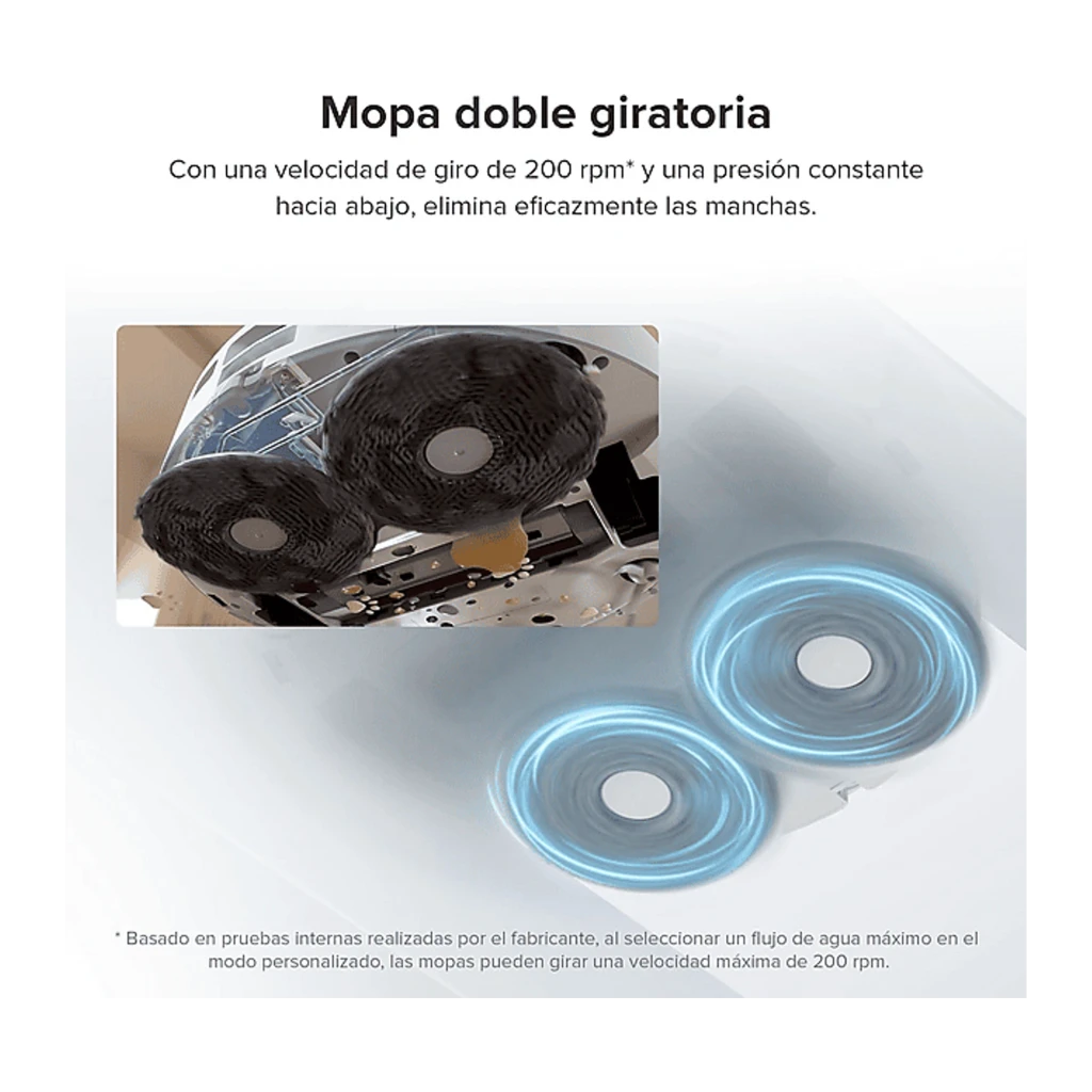 Roborock Robot aspirador Qrevo C Blanco, vista frontal derecha: robot en base de autovaciado, sensor láser y mopa visibles - Ítem6