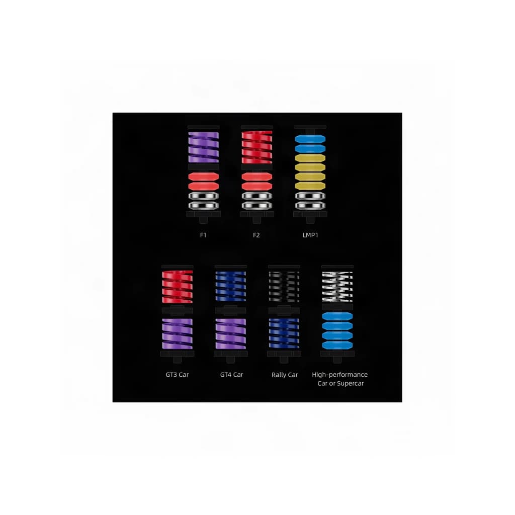 Moza Racing Kit de pedais RS069 Multicolor, detalhe: 7 configurações de molas por tipo de carro F1 F2 LMP1 GT3 GT4 Rally