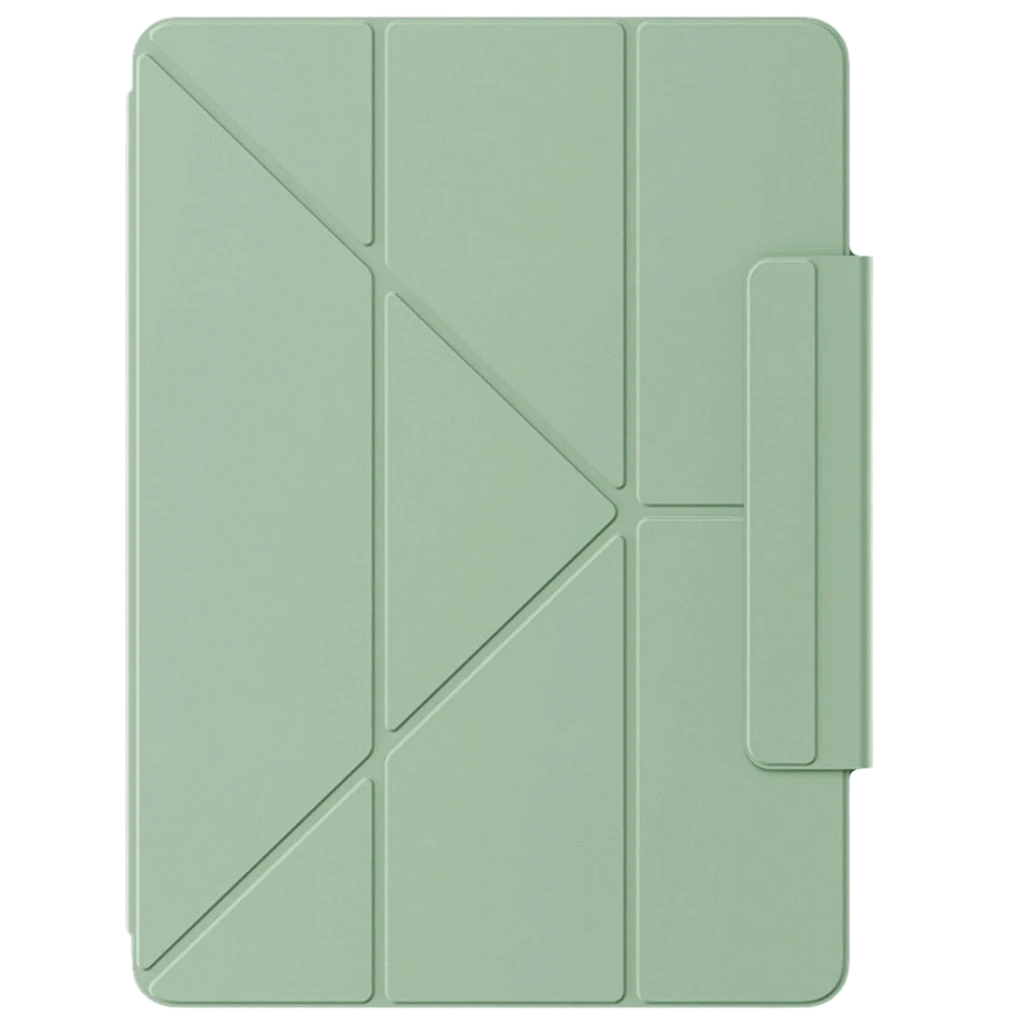 Capa Oneplus Pad 4 Folio Case com Suporte Preto em verde menta, design geométrico dobrável, cobertura total e faixa lateral para caneta ou acessório