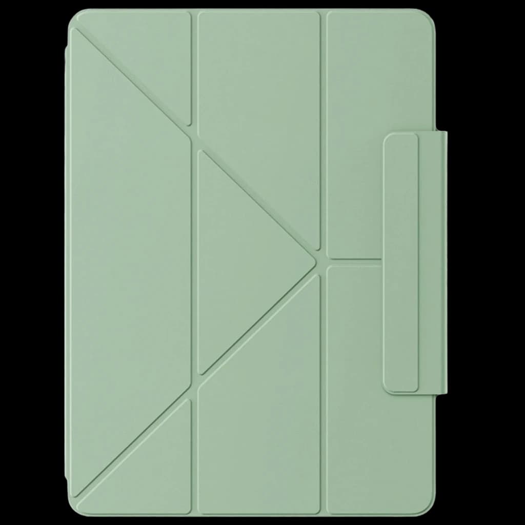 Capa Oneplus Pad 4 Folio Case com Suporte Preto em verde menta, design geométrico dobrável, cobertura total e faixa lateral para caneta ou acessório