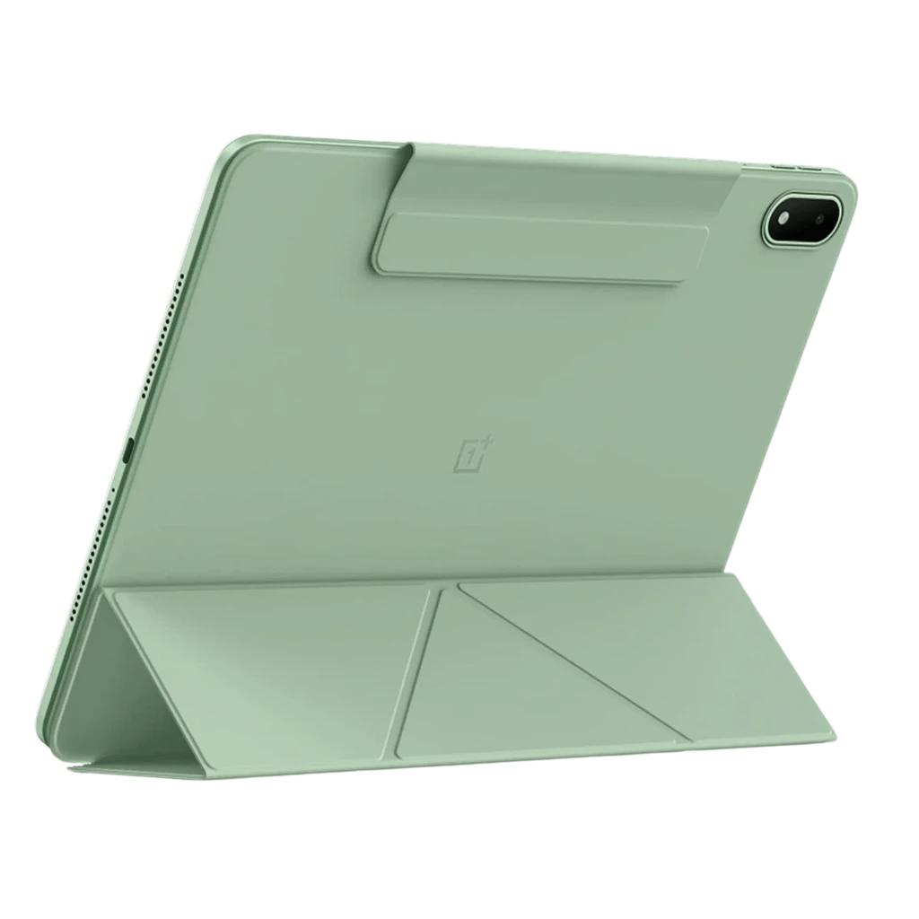 Capa Oneplus Pad 4 Folio Case com Suporte Preto em verde fosco, dobra triangular para suporte, recorte preciso da câmera e proteção traseira elegante