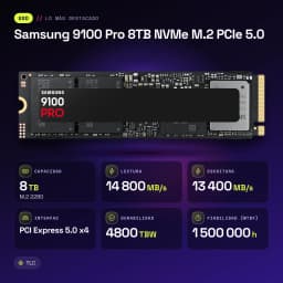SSD Samsung 9100 Pro 8TB M.2 2280 PCIe 5.0 NVMe 2.0 - características