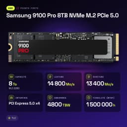SSD Samsung 9100 Pro 8TB M.2 2280 PCIe 5.0 NVMe 2.0 - características