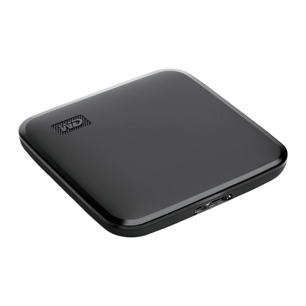 WD Elements SE WDBAYN0010BBK 1TB noir, vue de face: surface mate avec logo WD en relief et coins arrondis - Ítem1