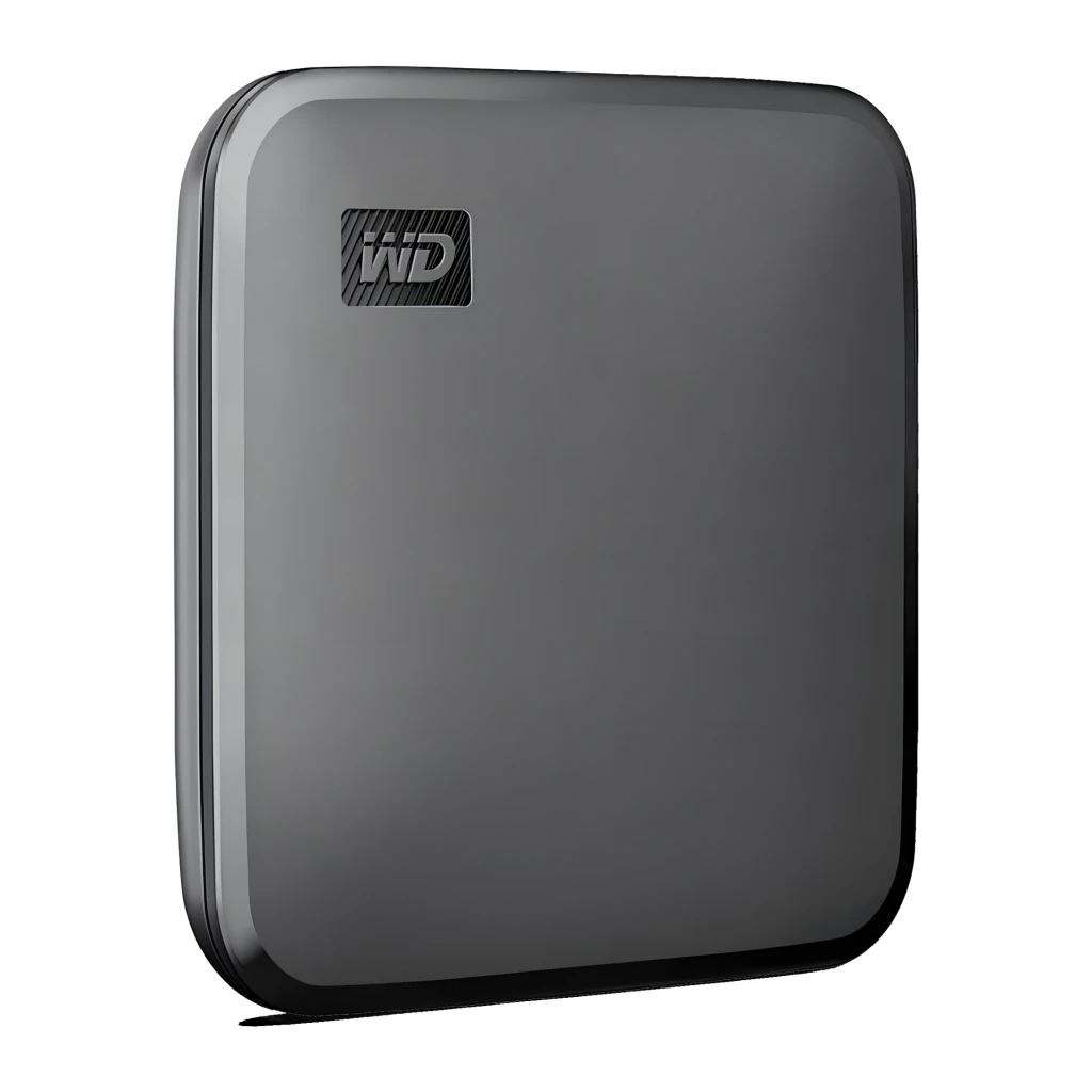 WD Elements SE WDBAYN0010BBK 1TB noir, vue de face: surface mate avec logo WD en relief et coins arrondis - Ítem2