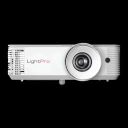InFocus IN114 Proyector DLP XGA 2700 Lúmenes blanco, vista frontal: lente central, rejillas laterales y logo LightPro