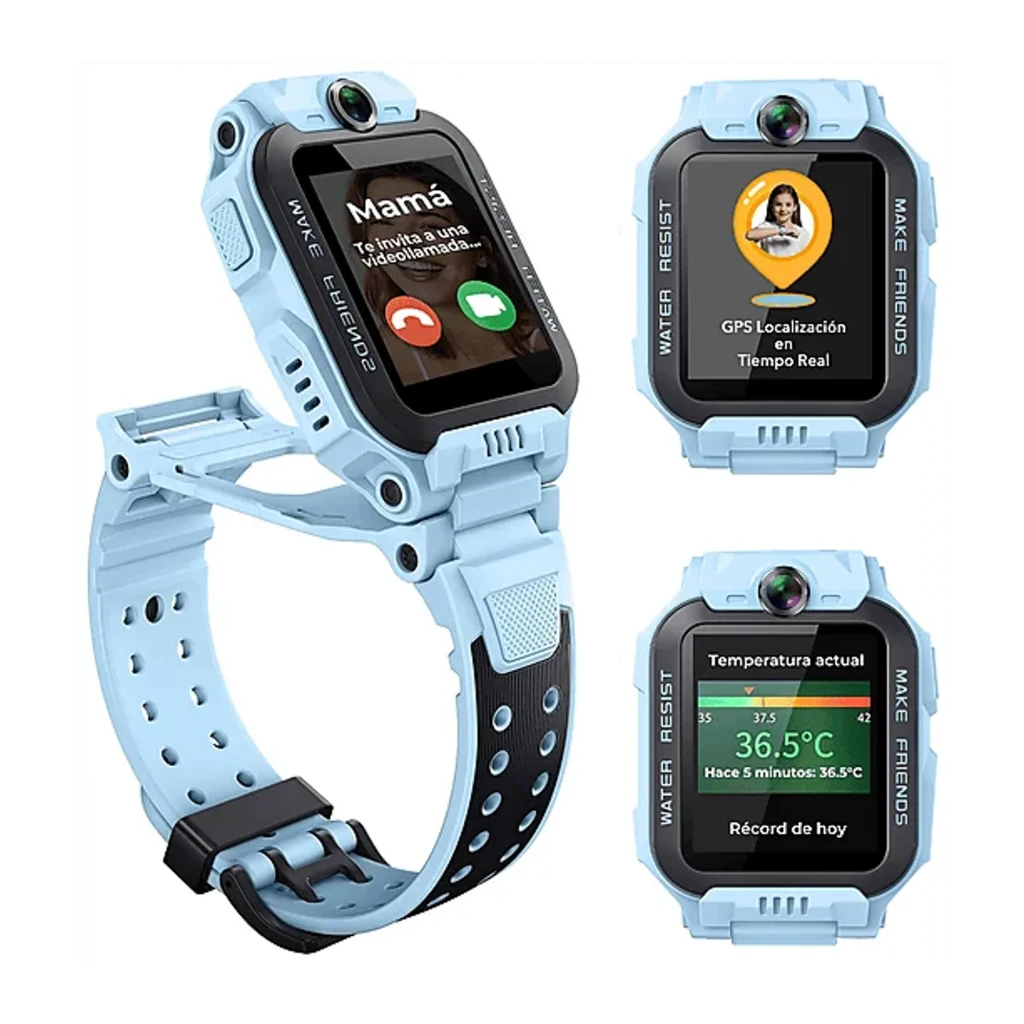imoo Watch Phone Z7 4GB Azul, composição: videochamada, GPS em tempo real e sensor de temperatura no ecrã
