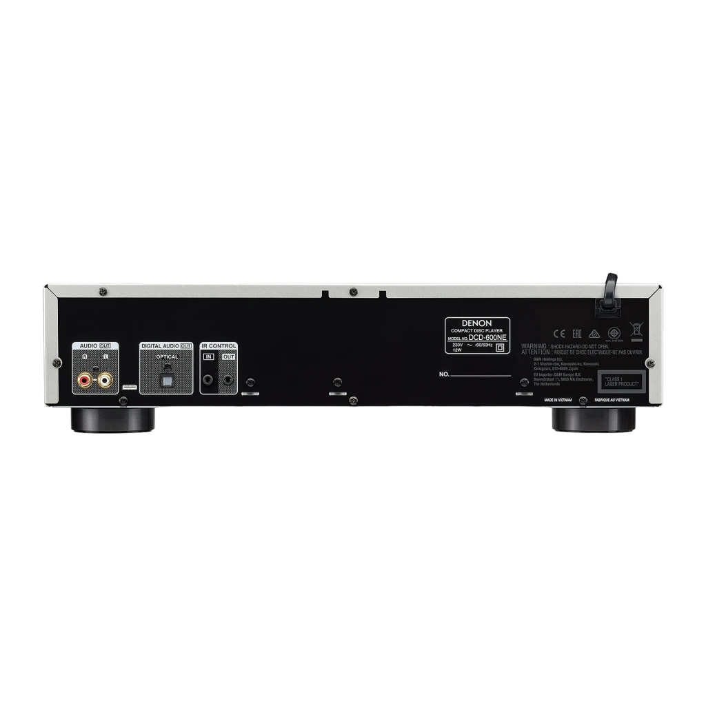 Denon Lecteur CD DCD-600NE Argent, vue de face avec télécommande noire positionnée à droite - Ítem2