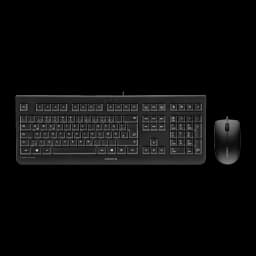 CHERRY DC 2000 USB Español Negro, kit vista superior: teclado y ratón con cable colocados en paralelo lado a lado