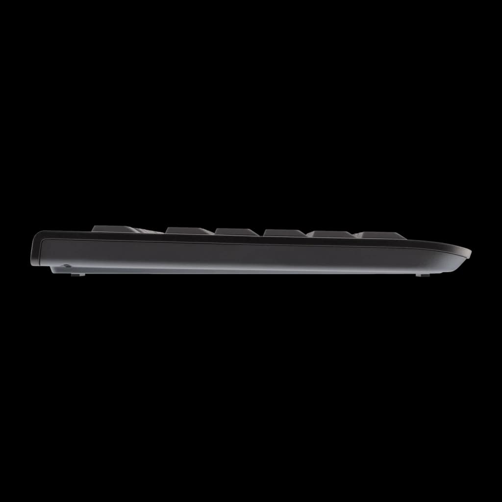 CHERRY Teclado con ratón DC 2000 USB Español negro, vista lateral: perfil delgado del teclado con patas de apoyo visibles