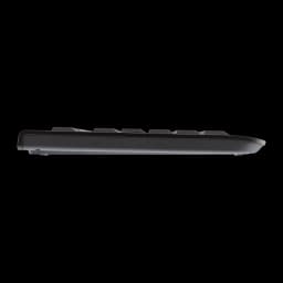 CHERRY Teclado con ratón DC 2000 USB Español negro, vista lateral: perfil delgado del teclado con patas de apoyo visibles