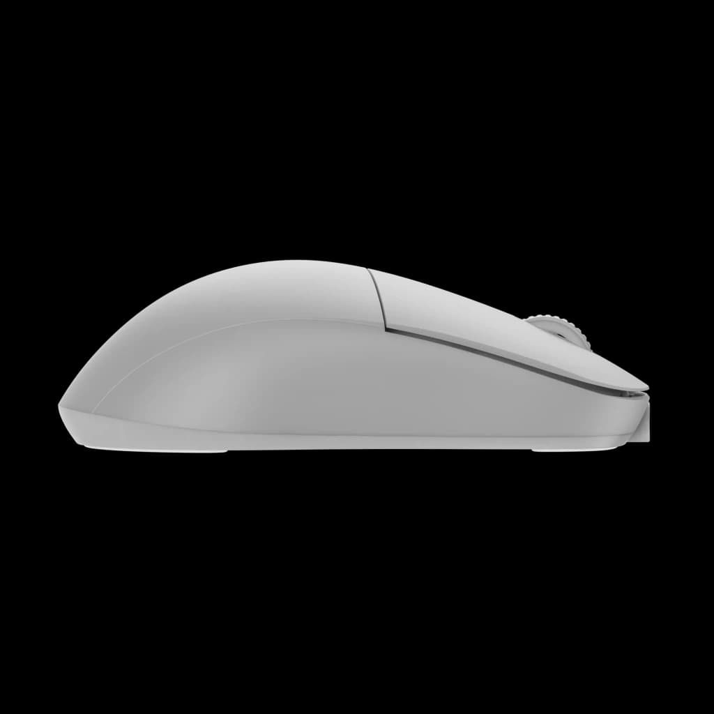 Endgame Gear XM2w 4K Wireless blanco, vista lateral: perfil ergonómico, rueda de scroll y separación de botones visibles