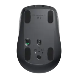 Logitech Ratón MX Anywhere 3S for Business Grafito, vista inferior: sensor óptico, botón Easy-Switch y almohadillas
