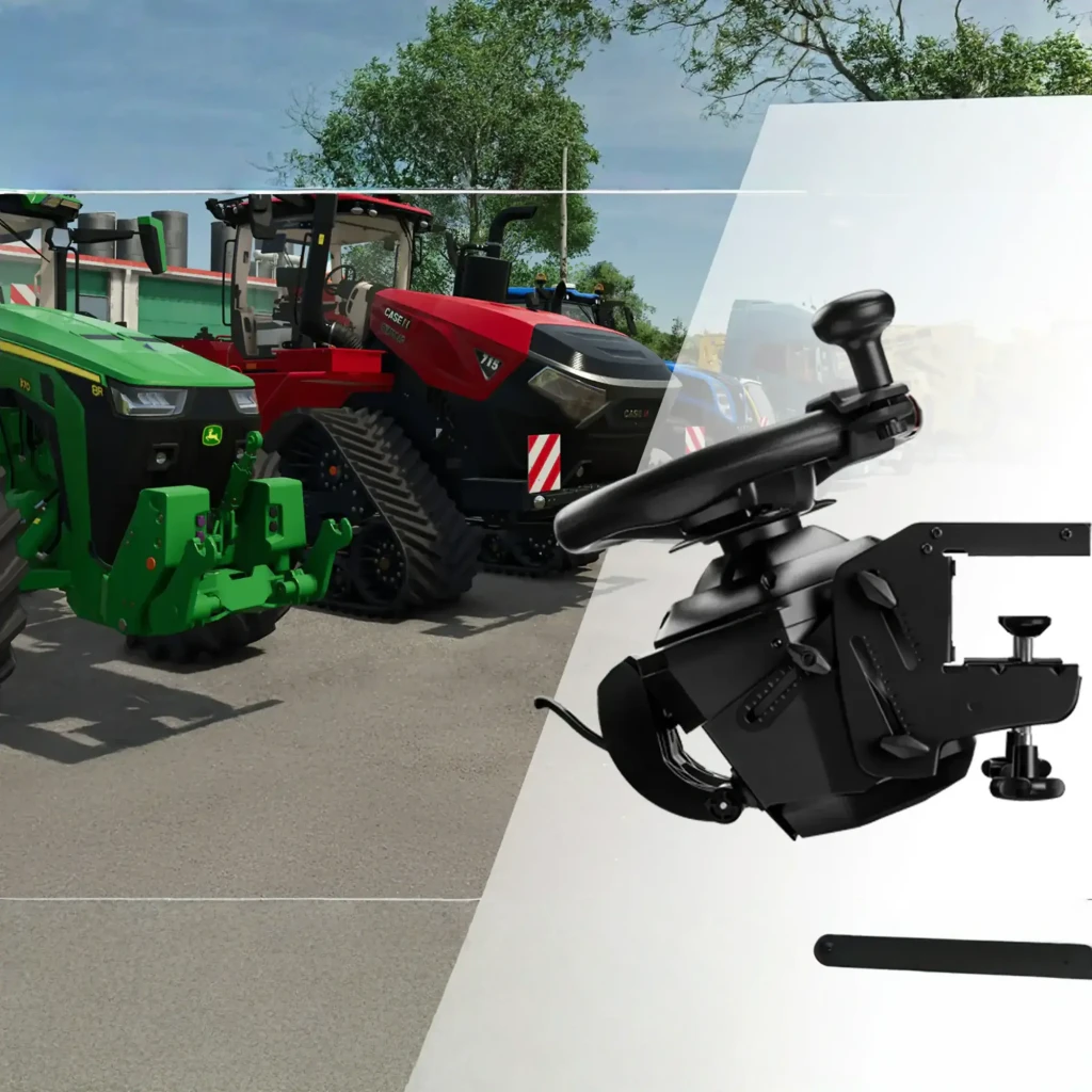 Thrustmaster T128 SimTask Farming Pack negro, vista conjunto: volante, pedales y palanca de cambios agrícola con botones - Ítem8