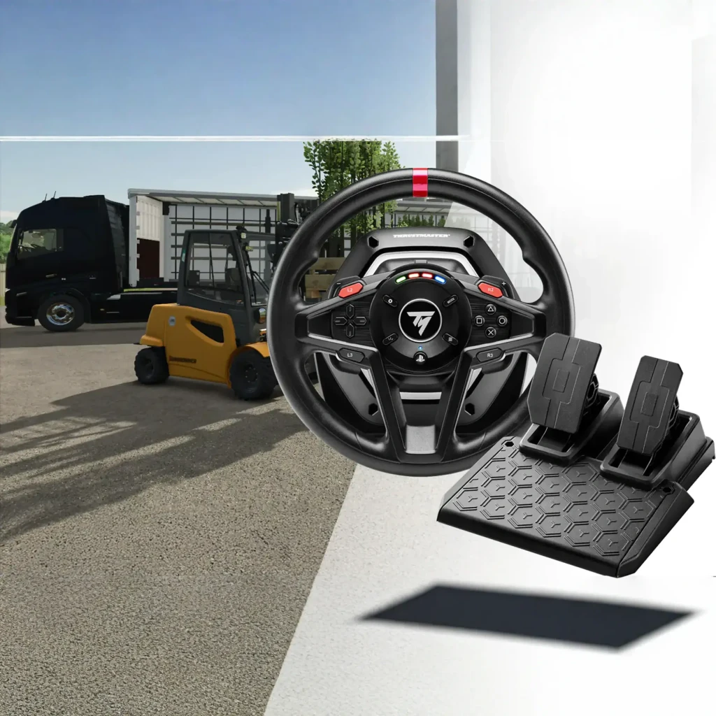 Thrustmaster T128 SimTask Farming Pack negro, vista conjunto: volante, pedales y palanca de cambios agrícola con botones - Ítem3