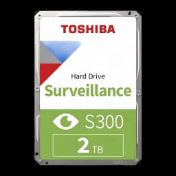 Toshiba Dynabook S300 16TB, vista frontal: etiqueta com logo, texto Surveillance e modelo S300 em disco SATA de 3,5 polegadas