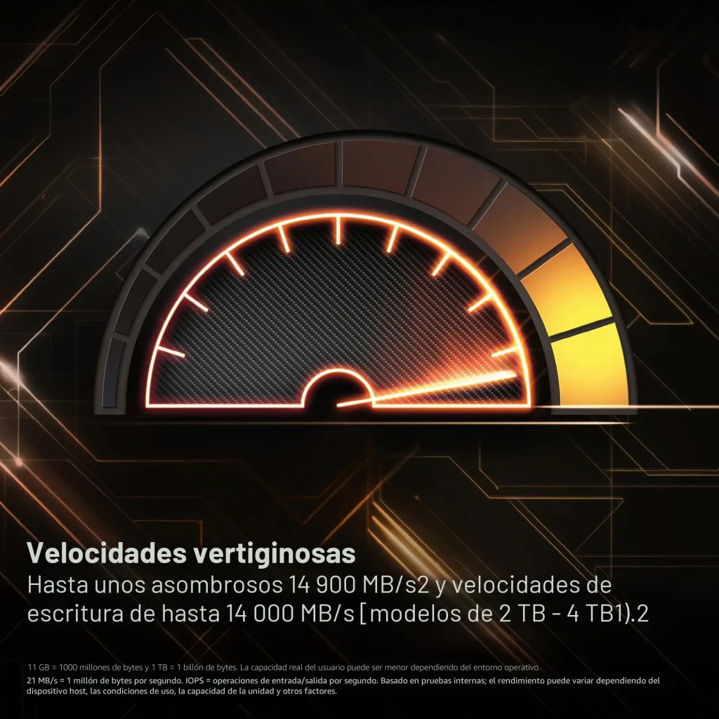 WD Black SN8100 8TB negro, vista frontal: SSD M.2 2280 con etiqueta PCIe Gen 5 NVMe y logo SandDisk en rojo - Ítem6