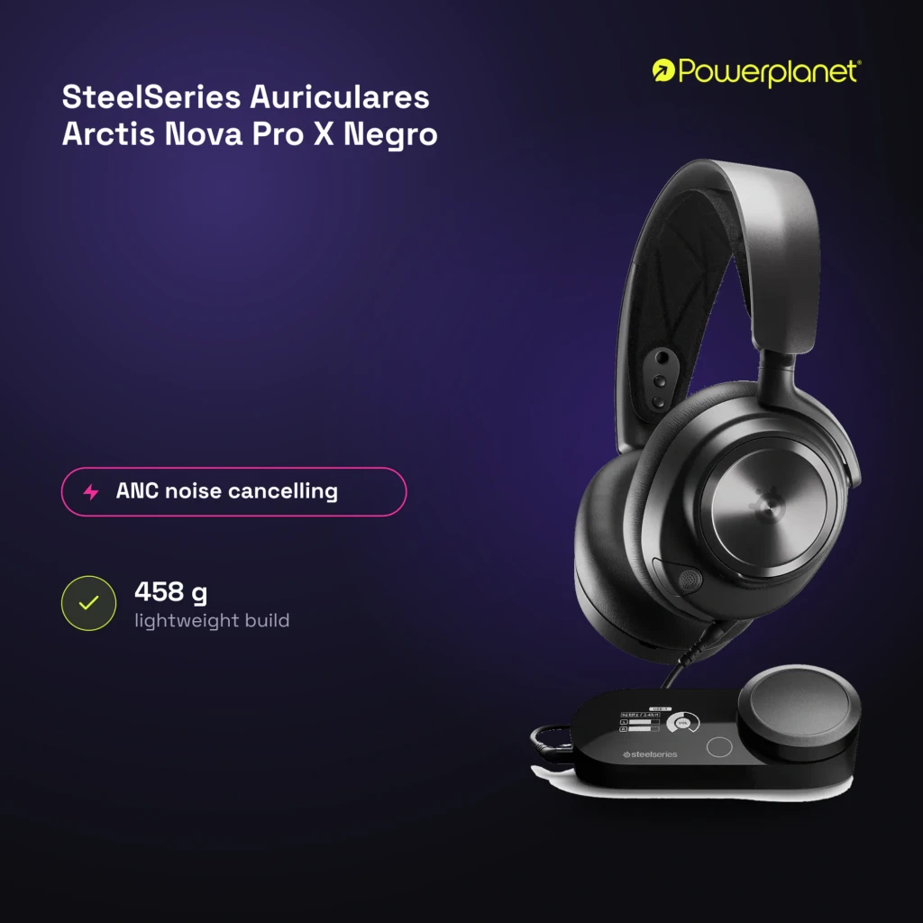 SteelSeries Arctis Nova Pro X preto, kit completo: auscultadores sobre DAC com ecrã OLED e controlador de volume - Item12