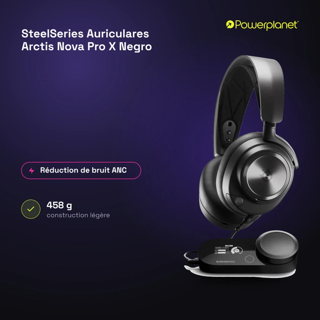 SteelSeries Arctis Nova Pro X preto, kit completo: auscultadores sobre DAC com ecrã OLED e controlador de volume - Item11