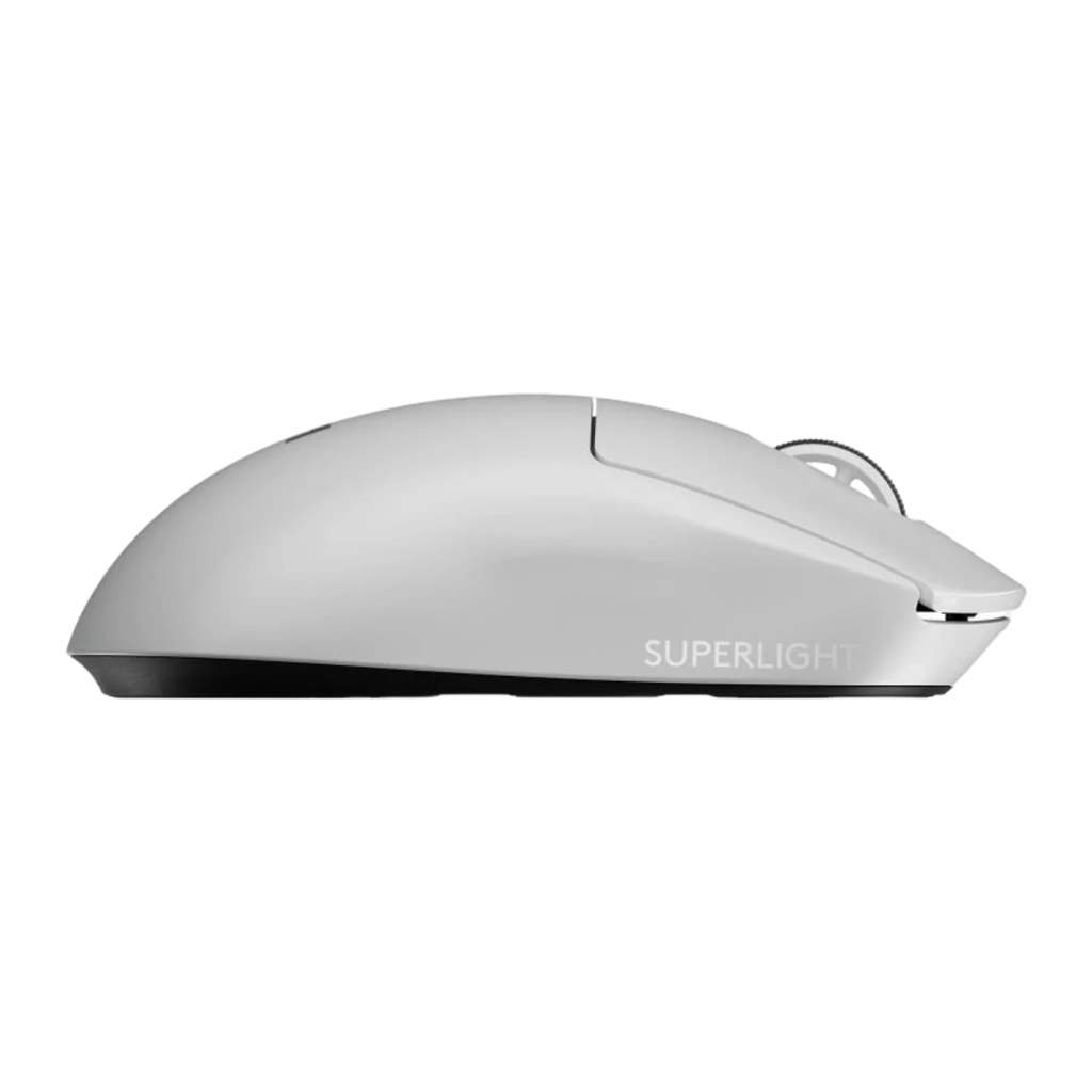 Logitech Ratón G PRO X Superlight 2 Blanco, vista superior: cuerpo blanco, rueda negra y LED verde central - Ítem3