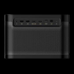 Dangbei Mars Pro 2 Laser 4K UHD preto 32GB, vista traseira: portas USB, HDMI eARC, HDMI, S/PDIF, LAN e DC sobre grelha