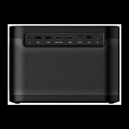Dangbei Mars Pro 2 Laser 4K UHD preto 32GB, vista traseira: portas USB, HDMI/eARC, HDMI, S/PDIF, LAN e DC visíveis