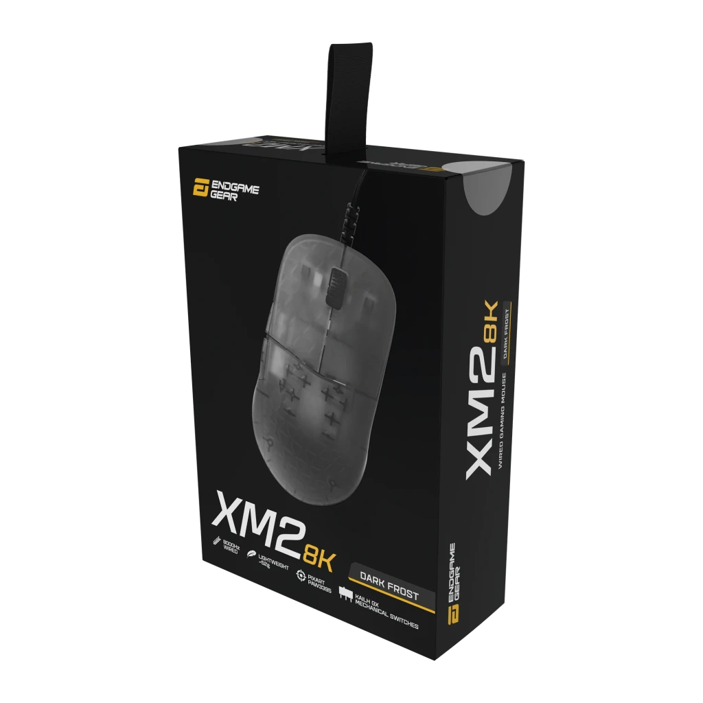 Endgame Gear XM2 8K Dark Frost, vue du dessus: molette centrale, boutons latéraux et texture gravée visibles - Ítem6