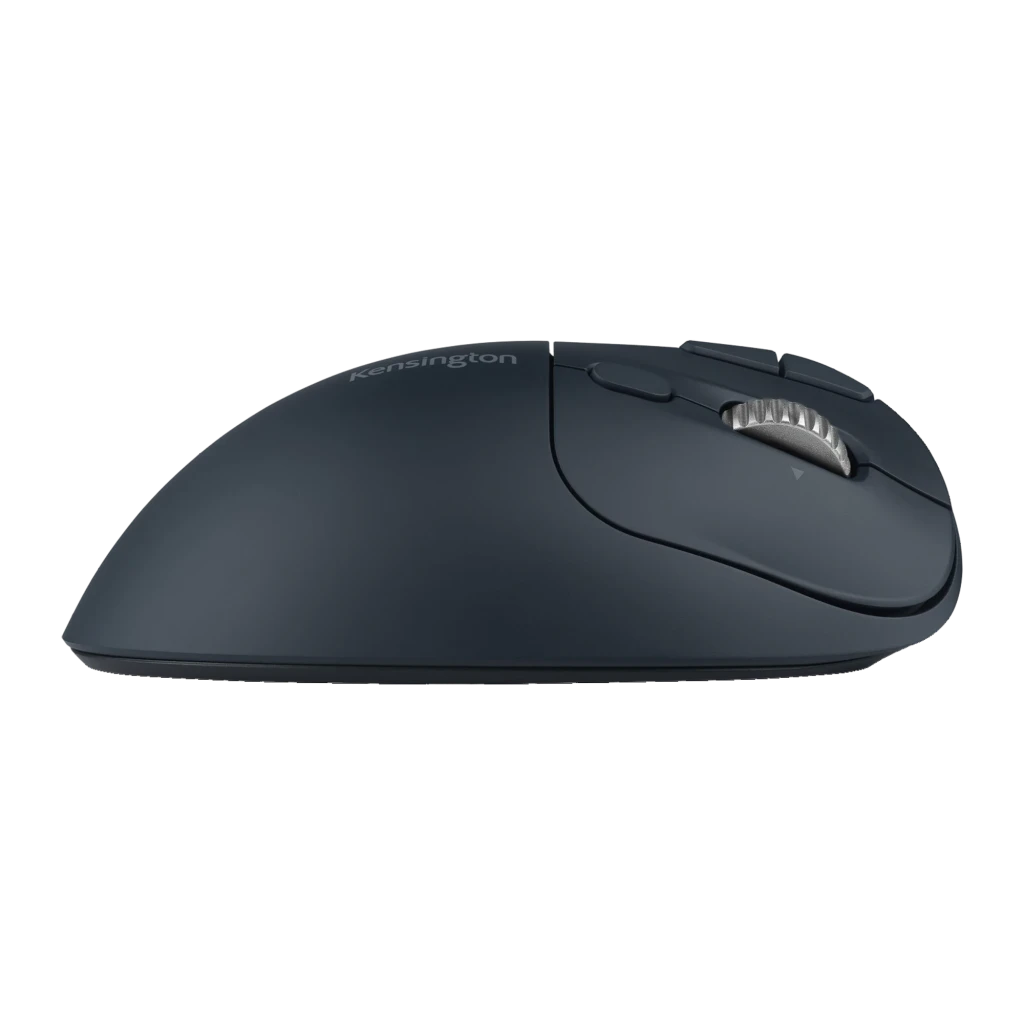 Kensington Trackball Pro Fit Ergo TB550 negro azul, vista superior lateral: bola plateada, rueda de desplazamiento y botones - Ítem6