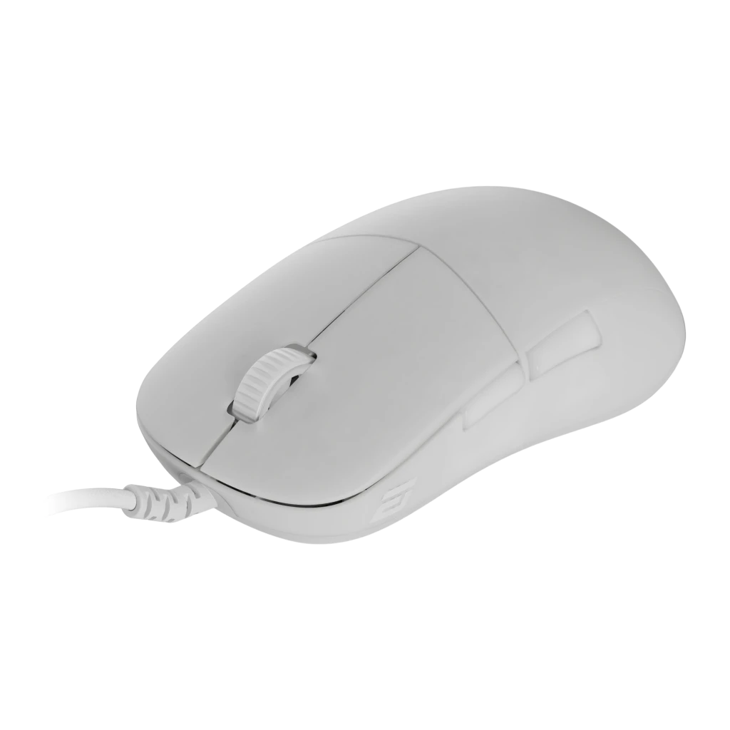 Endgame Gear XM2 8k v2 blanc, vue du dessus: molette centrale, boutons principaux et câble blanc tressé - Ítem2