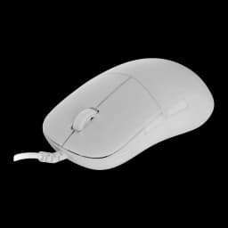 Endgame Gear XM2 8k v2 blanc, angle latéral droit: profil haut, molette et boutons latéraux visibles