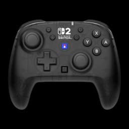 Hori Horipad Wireless noir, vue avant: joysticks, croix directionnelle, boutons ABXY et logo Nintendo Switch 2