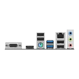 ASRock H610M-HVS/M.2 D5 Gen5 128GB mATX, panneau arrière: VGA, HDMI, PS/2, USB 3.0, RJ45 et prises audio