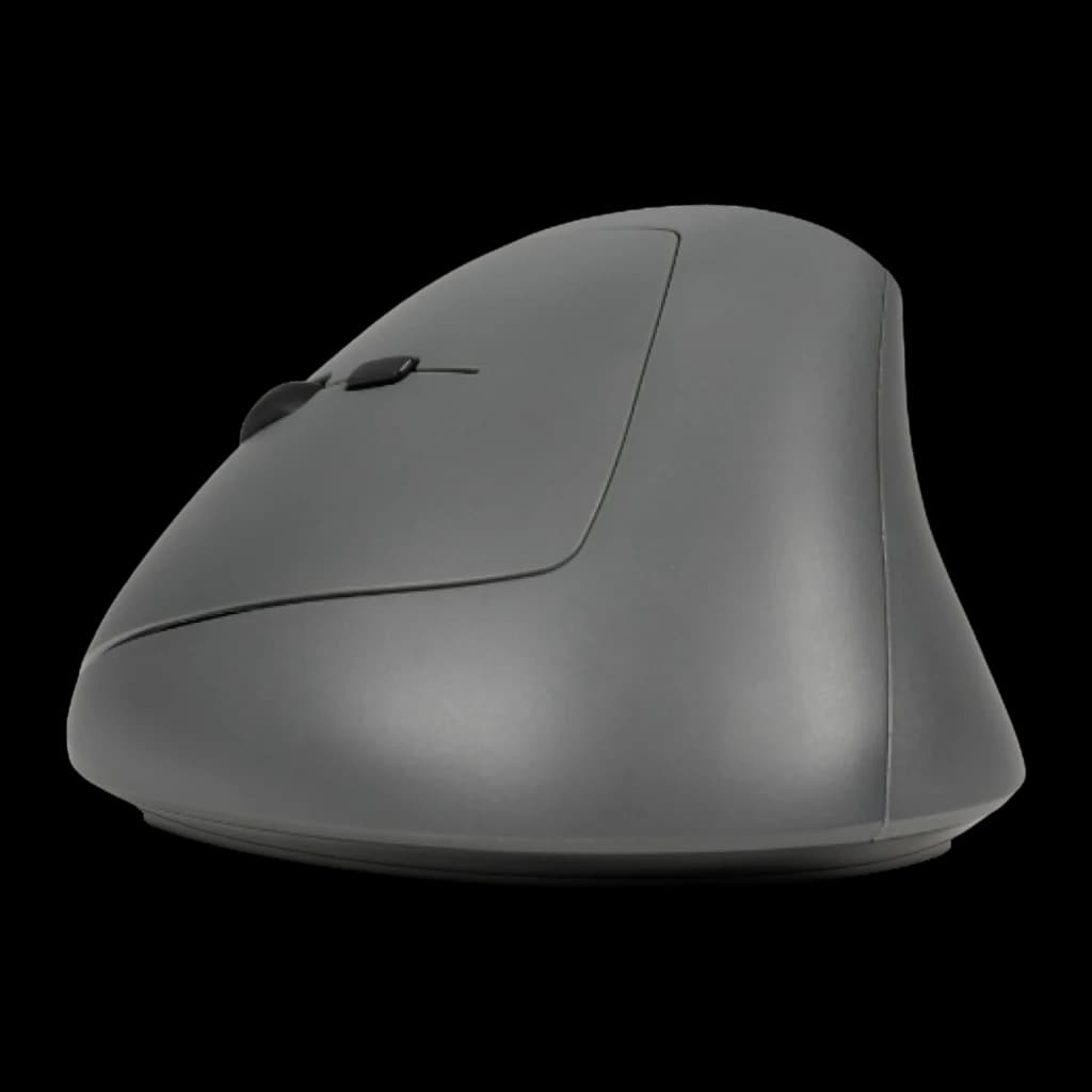 BakkerElkhuizen MidWay Vertical Inalámbrico Zurdos gris negro, vista lateral: perfil ergonómico vertical con botones