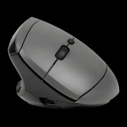 BakkerElkhuizen MidWay Vertical Inalámbrico Zurdos Gris Negro, vista lateral: rueda de scroll, botones y puerto USB-C