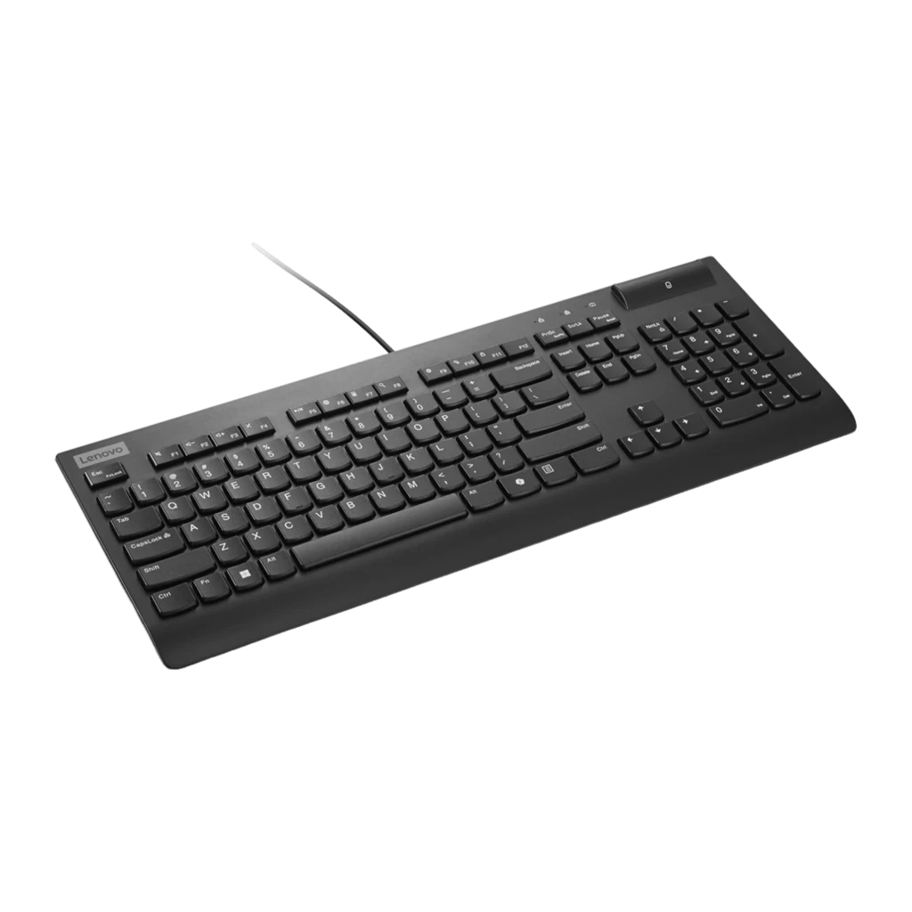 Lenovo Clavier Smartcard Wired Keyboard II USB Noir, vue de dessus: clavier complet avec lecteur de carte à puce bleu - Ítem2