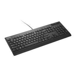 Lenovo Smartcard Wired Keyboard II USB preto, vista diagonal esquerda: logo Lenovo visível, leitor smartcard e teclado