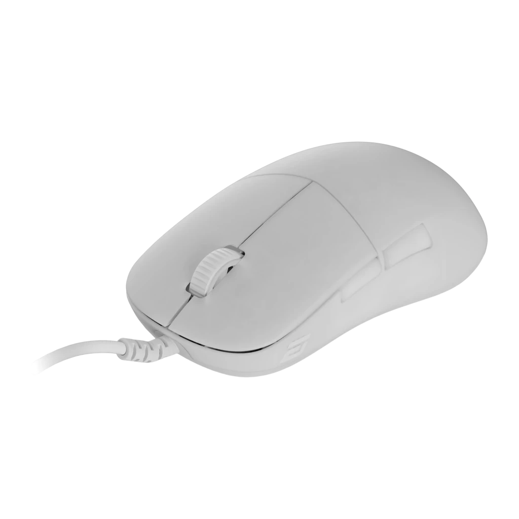 Endgame Gear XM2 8K blanc, vue du dessus: boutons principaux, molette de défilement et câble tressé - Ítem3