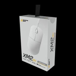 Endgame Gear XM2 8K blanco, caja: packaging en ángulo con ratón ilustrado, logo y especificaciones visibles