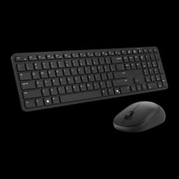 Dell Pack Teclado Ratón Inalámbrico Pro KM526 QWERTY Negro, vista principal: teclado en ángulo y ratón negro junto a él